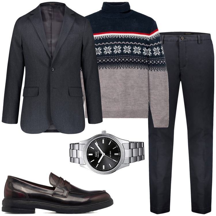 Outfit uomo - Total look #1782836. Stile Business/Elegante per Tutti i giorni. Abbinamento con maglieria, scarpe stringate, pantaloni chino, abiti, orologi.