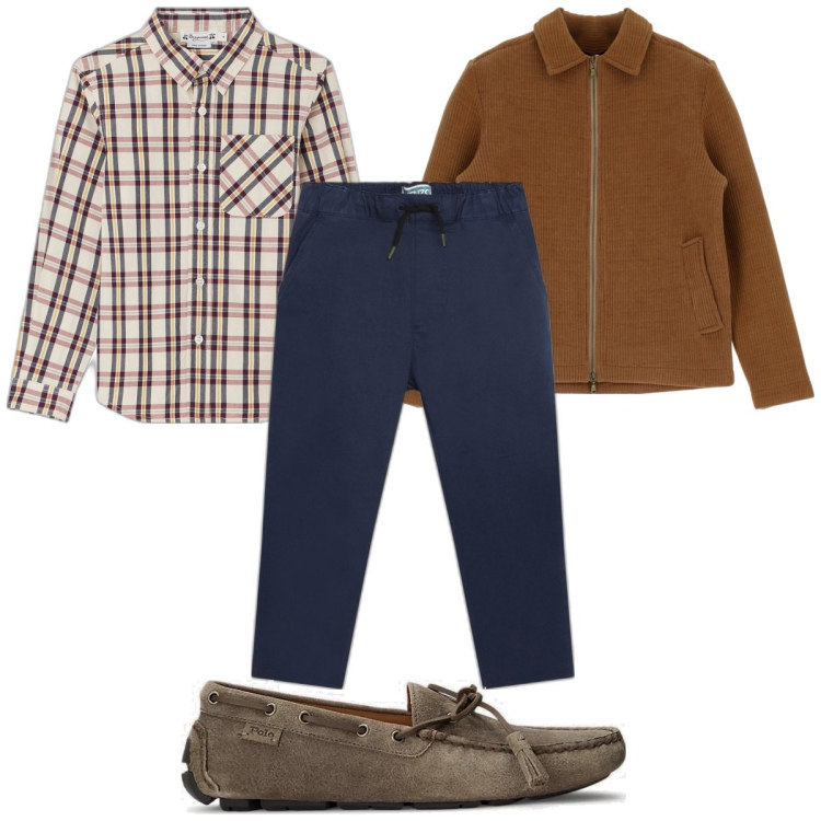 Outfit uomo - Total look #1782848. Stile Casual per Tutti i giorni. Abbinamento con cappotti, scarpe stringate, camicie, pantaloni.