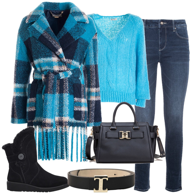 Outfit donna - Ordinary epic. Stile Casual chic per Tutti i giorni. Abbinamento con stivali, maglieria, cappotti, jeans skinny, borse tote, cinture.