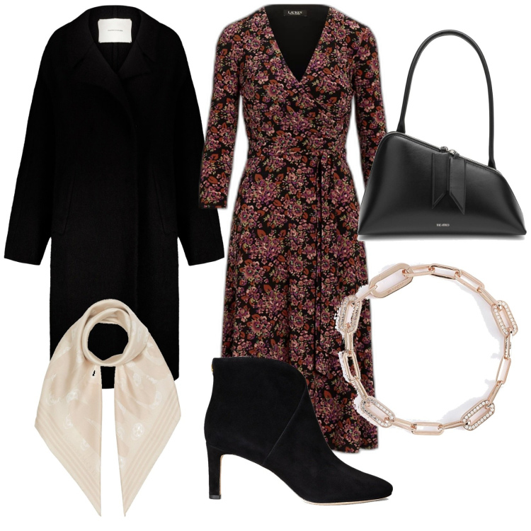 Outfit donna - Vintage. Stile Vintage retrò per Tutti i giorni. Abbinamento con braccialetti, vestiti, stivaletti, cappotti, borse a spalla, foulard.
