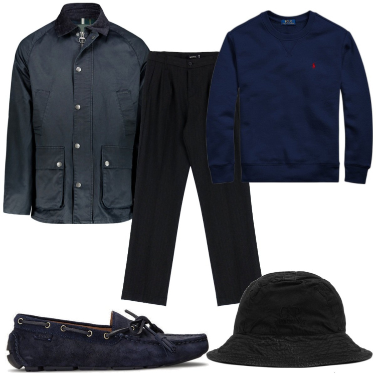Outfit uomo - Total look #1783707. Stile Trendy per Tutti i giorni. Abbinamento con pantaloni, scarpe stringate, cappelli, giacche, felpe.