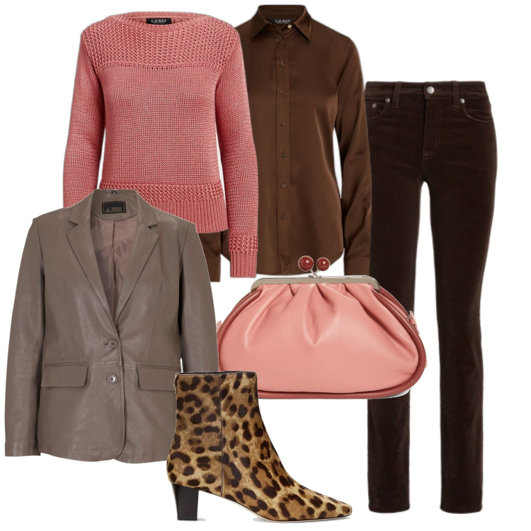 Outfit donna - La giacca in ecopelle. Stile Chic per Tutti i giorni. Abbinamento con blazer, camicie, stivaletti, pantaloni, maglieria, pochette.