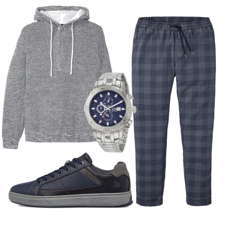 Outfit uomo - Total look #1784019. Stile Casual per Tutti i giorni. Abbinamento con maglieria, pantaloni chino, sneakers, orologi.
