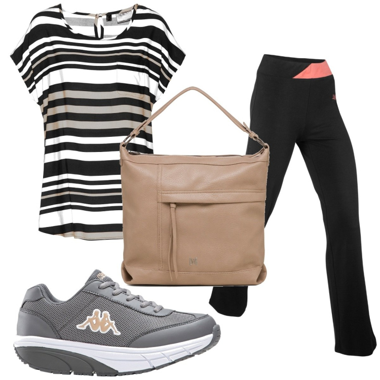 Outfit donna - Total look #1784118. Stile Basic per Sport. Abbinamento con pantaloni sportivi, tuniche, scarpe sportive, borse a tracolla.