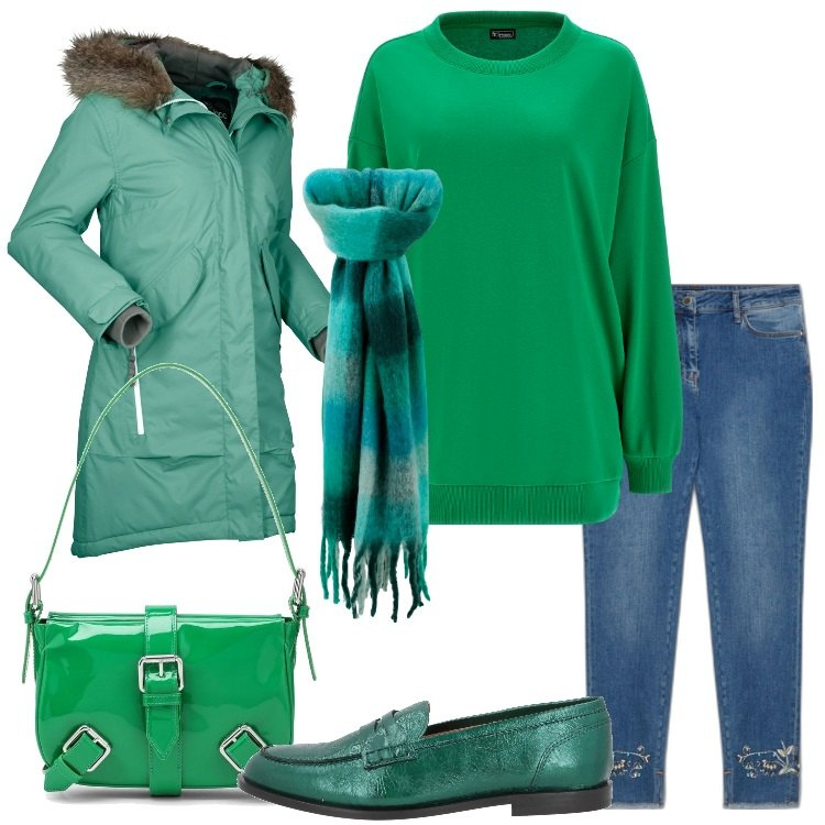 Outfit donna - Bantoa WhatsApp!. Stile Casual per Tutti i giorni. Abbinamento con blazer, mocassini, felpe, sciarpe, jeans skinny, borse a spalla.