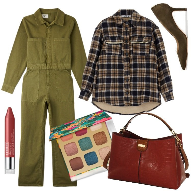 Outfit donna - La jumpsuit sportiva abbinata ai tacchi. Stile Casual chic per Ufficio. Abbinamento con rossetti, ombretti, tute, blazer, décolleté, borse a mano.