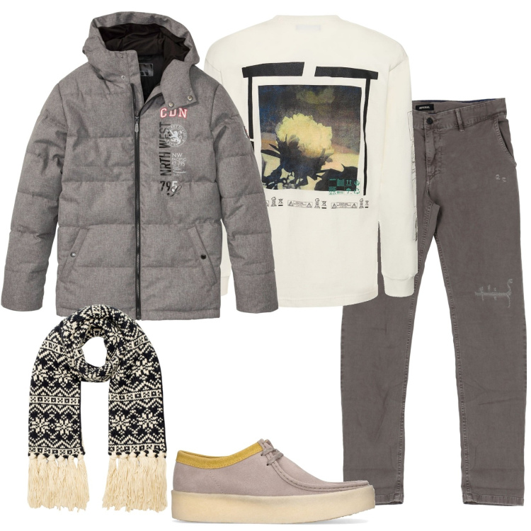 Outfit uomo - Perfetto, come sempre. Stile Casual per Tutti i giorni. Abbinamento con giacche, pantaloni, t-shirt, scarpe stringate, sciarpe.