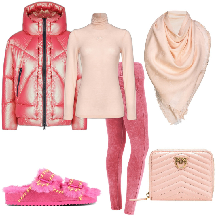 Outfit donna - Total look #1784394. Stile Casual per Tutti i giorni. Abbinamento con maglieria, sciarpe, portafogli, pantaloni skinny, blazer, ciabatte.