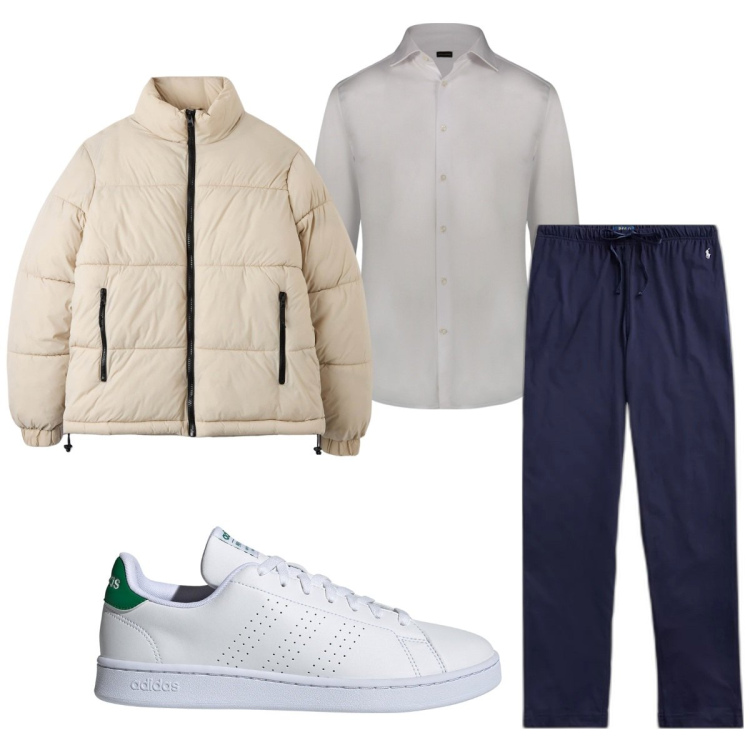 Outfit uomo - Total look #1784617. Stile Casual per Tutti i giorni. Abbinamento con piumini, pantaloni, sneakers alte, camicie.