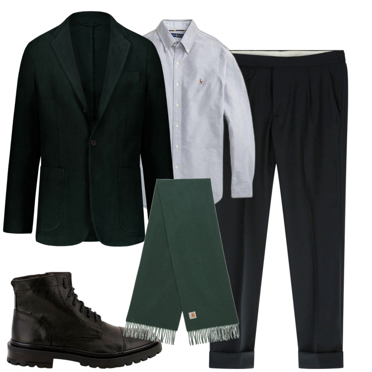 Outfit uomo - La giacca verde. Stile Business/Elegante per Tutti i giorni. Abbinamento con scarpe stringate, pantaloni capri, camicie, sciarpe, giacche.
