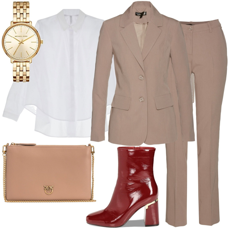 Outfit donna - Total look #1785036. Stile Chic per Tutti i giorni. Abbinamento con giacche, shorts, borse a tracolla, camicie, stivaletti, orologi.