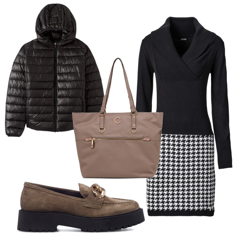 Outfit donna - Total look #1785048. Stile Trendy per Tutti i giorni. Abbinamento con vestiti, blazer, mocassini, borse a spalla.