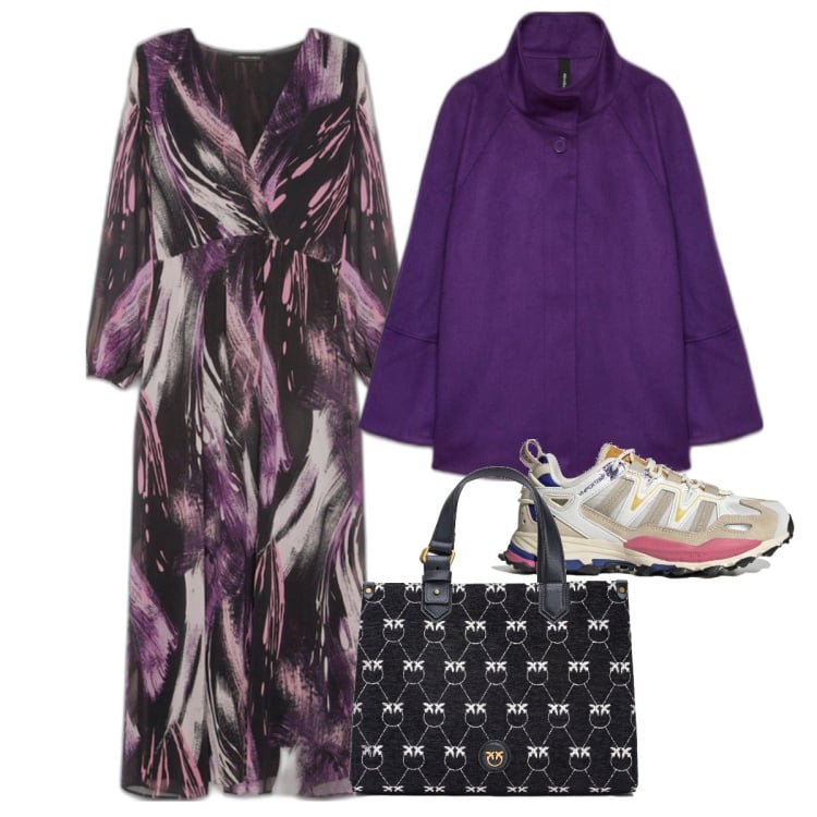 Outfit donna - L\'abito - curvy. Stile Casual chic per Tutti i giorni. Abbinamento con shopping bag, vestiti lunghi, cappotti, sneakers.