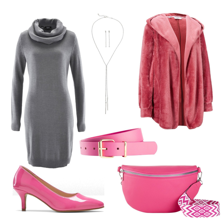 Outfit donna - Note fi colore. Stile Chic per Serata fuori. Abbinamento con cinture, vestiti, blazer, décolleté, collane, marsupi.