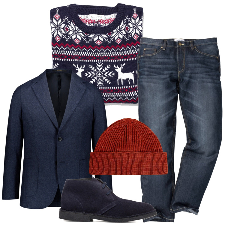 Outfit uomo - Verso Nord. Stile Trendy per Tutti i giorni. Abbinamento con jeans dritti, maglieria, stivali e stivaletti, giacche, berretti.
