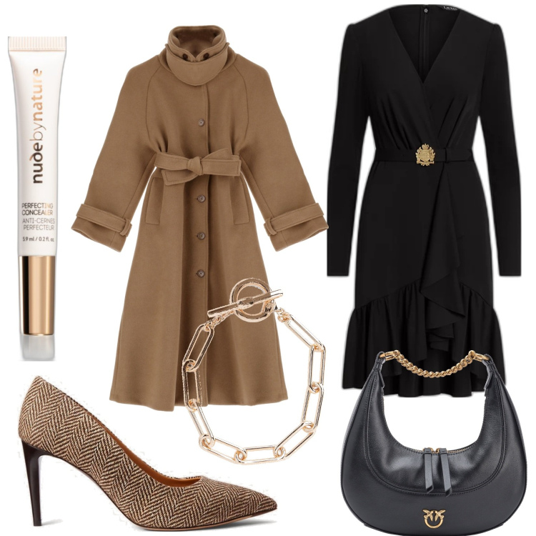 Outfit donna - Collection. Stile Chic per Cerimonia. Abbinamento con cappotti, correttori, borse a spalla, braccialetti, décolleté, vestiti.