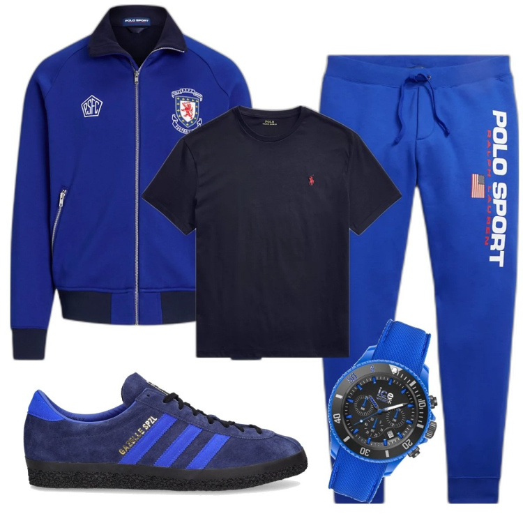 Outfit uomo - Total look #1786455. Stile Casual per Sport. Abbinamento con t-shirt, pantaloni, cappotti, orologi, sneakers.