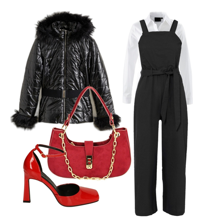Outfit donna - Ghost outfitter - dicembre. Stile Glamour per Tutti i giorni. Abbinamento con camicie, tute, blazer, borse a spalla, décolleté.