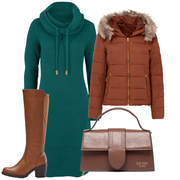 Outfit donna - Felpissima. Stile Urban per Tutti i giorni. Abbinamento con vestiti, giacche, stivali, borse a mano.