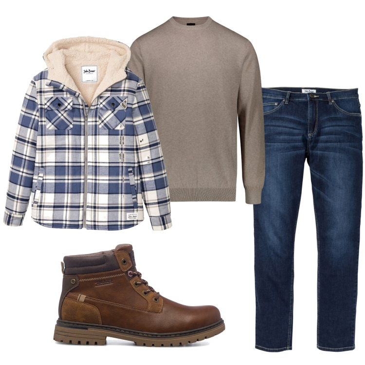Outfit uomo - Felpato. Stile Casual per Tutti i giorni. Abbinamento con jeans, cappotti, stivali e stivaletti, maglieria.