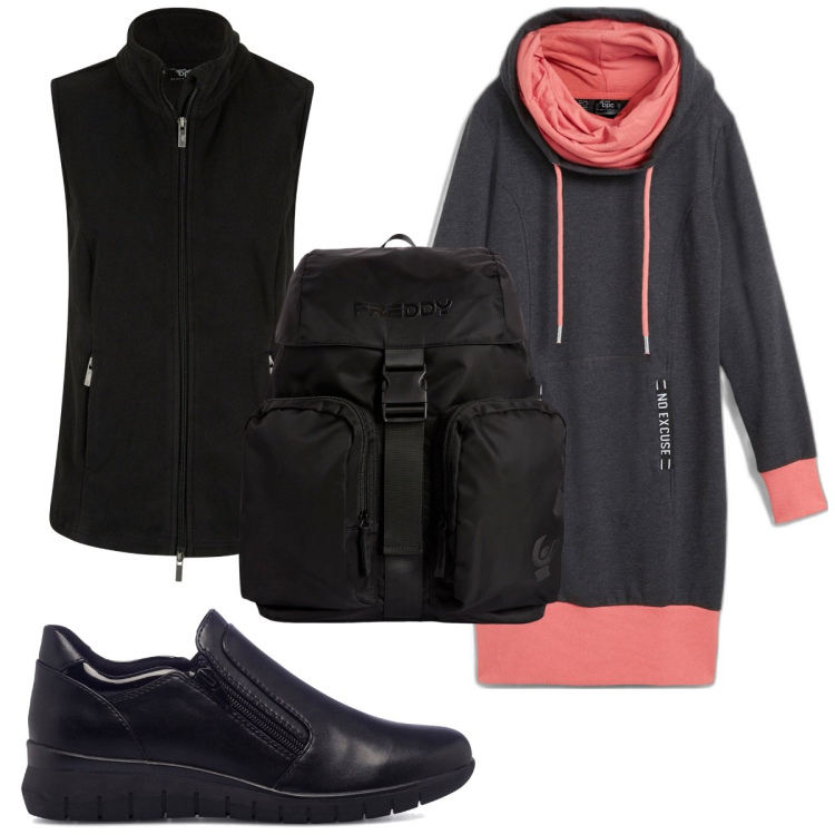 Outfit donna - Total look #1786808. Stile Basic per Tutti i giorni. Abbinamento con gilet, vestiti, zaini, sneakers.