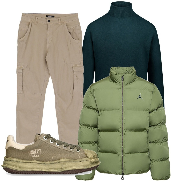 Outfit uomo - Total look #1786876. Stile Casual per Tutti i giorni. Abbinamento con pantaloni, maglieria, sneakers, piumini.
