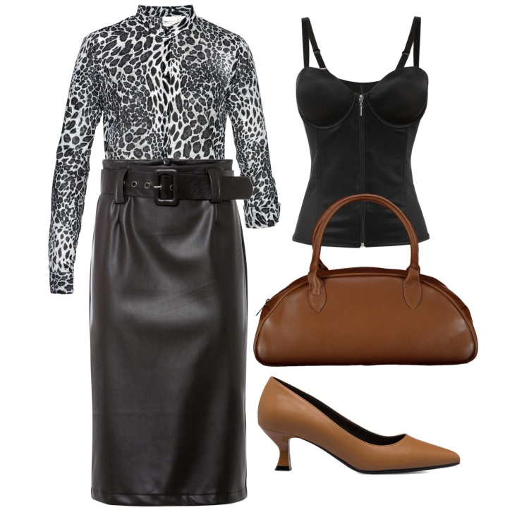 Outfit donna - Ghost outfitter - dicembre. Stile Chic per Tutti i giorni. Abbinamento con camicie, body, gonne longuette, décolleté, borse a spalla.
