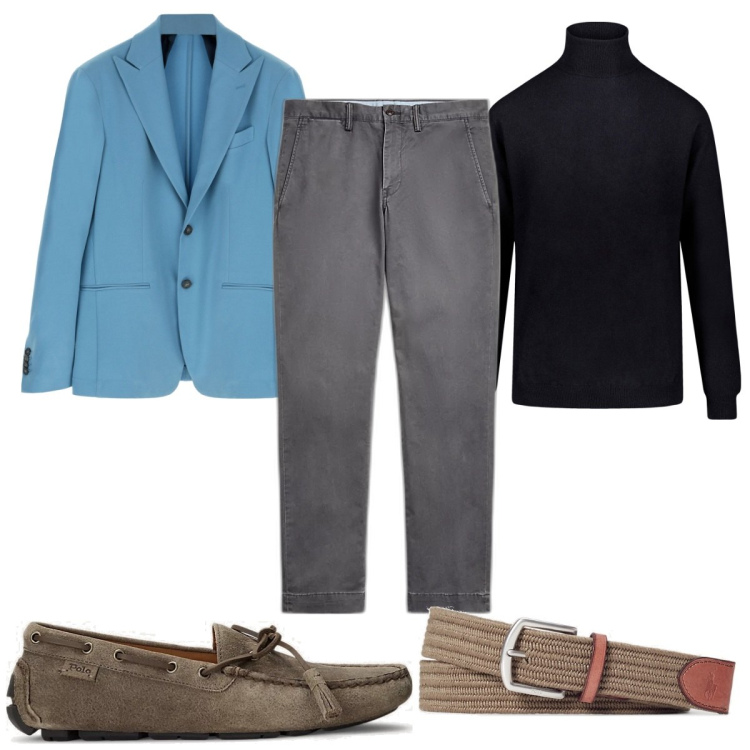 Outfit uomo - Total look #1787001. Stile Casual per Tutti i giorni. Abbinamento con giacche, scarpe stringate, cinture, pantaloni, maglieria.