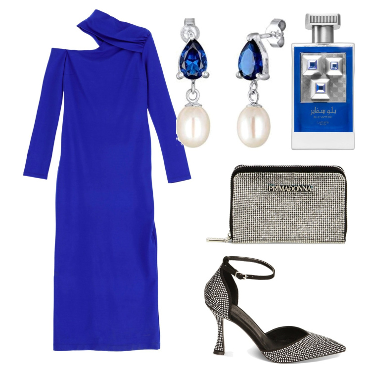 Outfit donna - Total look #1787225. Stile Vintage retrò per Serata fuori. Abbinamento con profumi, vestiti midi/longuette, portafogli, décolleté, orecchini.