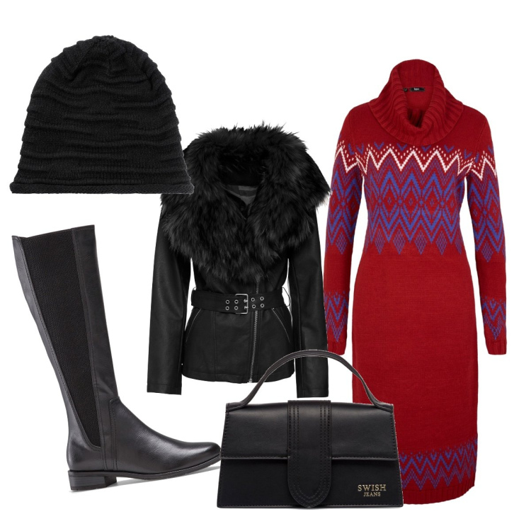 Outfit donna - A mio agio per l’ufficio. Stile Bon Ton per Ufficio. Abbinamento con berretti, vestiti midi/longuette, blazer, stivali sopra il ginocchio, borse a mano.