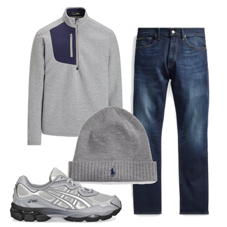 Outfit uomo - Casual così. Stile Casual per Tutti i giorni. Abbinamento con jeans, berretti, pullovers, sneakers.