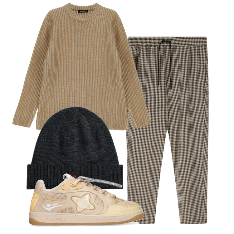 Outfit uomo - Quadretti vichy e sneakers. Stile Trendy per Tutti i giorni. Abbinamento con pantaloni, pullovers, berretti, sneakers.