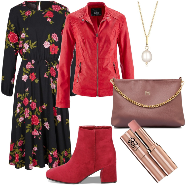 Outfit donna - Total look #1787737. Stile Urban per Serata fuori. Abbinamento con vestiti midi/longuette, blazer, blush, stivaletti, borse a tracolla, collane.