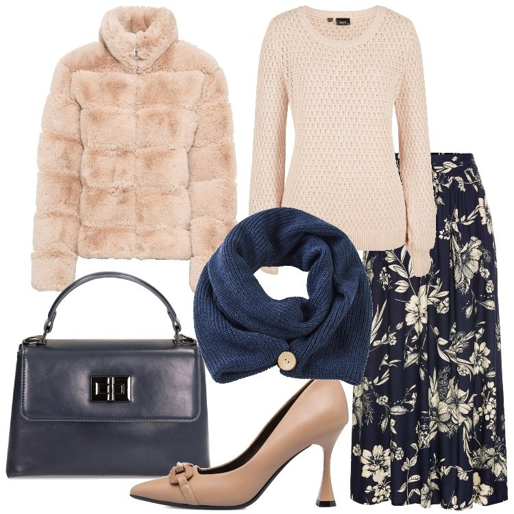 Outfit donna - Tacchi per le feste. Stile Bon Ton per Serata fuori. Abbinamento con gonne lunghe, ecopellicce, maglieria, foulard, borse a mano, décolleté.