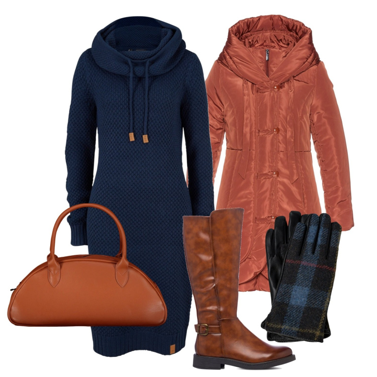 Outfit donna - Ghost outfitter - dicembre. Stile Casual per Tutti i giorni. Abbinamento con vestiti, cappotti, stivali, guanti, borse a spalla.