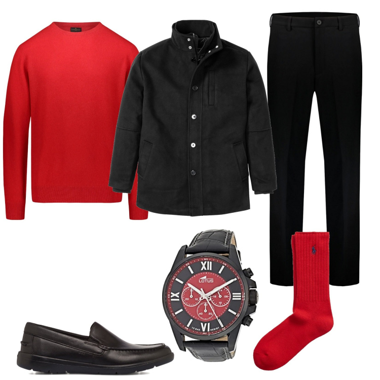 Outfit uomo - Mocassini e calzini. Stile Trendy per Serata speciale. Abbinamento con giacche, calzini, scarpe stringate, maglieria, pantaloni, orologi.