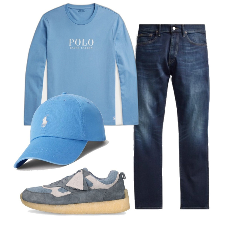 Outfit uomo - Total look #1788153. Stile Casual per Tutti i giorni. Abbinamento con jeans, cappelli, t-shirt, sneakers.