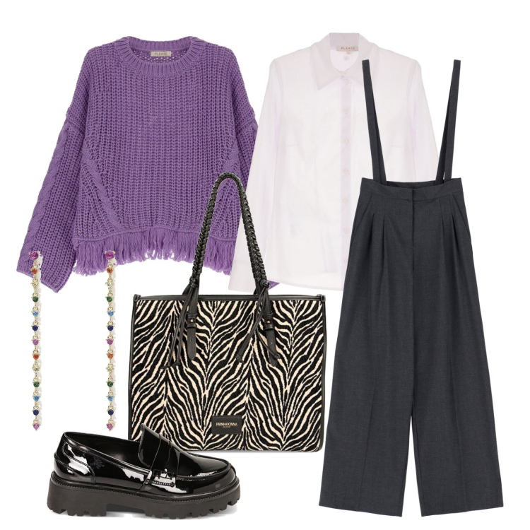 Outfit donna - Ghost outfitter - dicembre. Stile Casual per Tutti i giorni. Abbinamento con camicie, pantaloni capri, maglieria, orecchini, mocassini, borse a spalla.