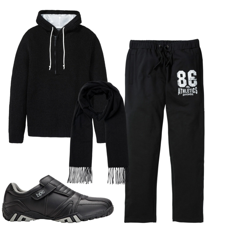 Outfit uomo - Relax bonprix. Stile Casual per Tutti i giorni. Abbinamento con scarpe stringate, maglieria, pantaloni, sciarpe.