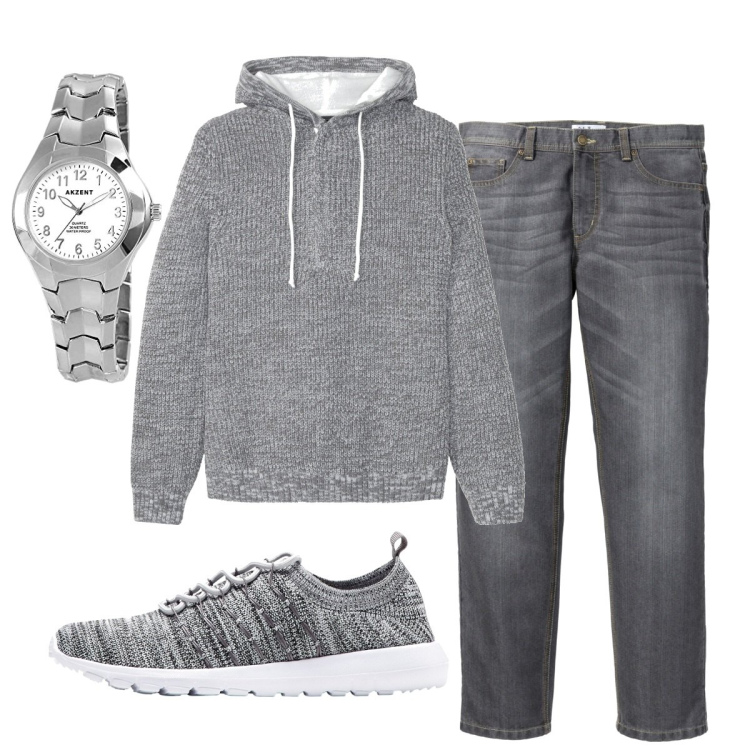 Outfit uomo - Total look #1789019. Stile Casual per Tutti i giorni. Abbinamento con jeans dritti, sneakers, maglieria, orologi.