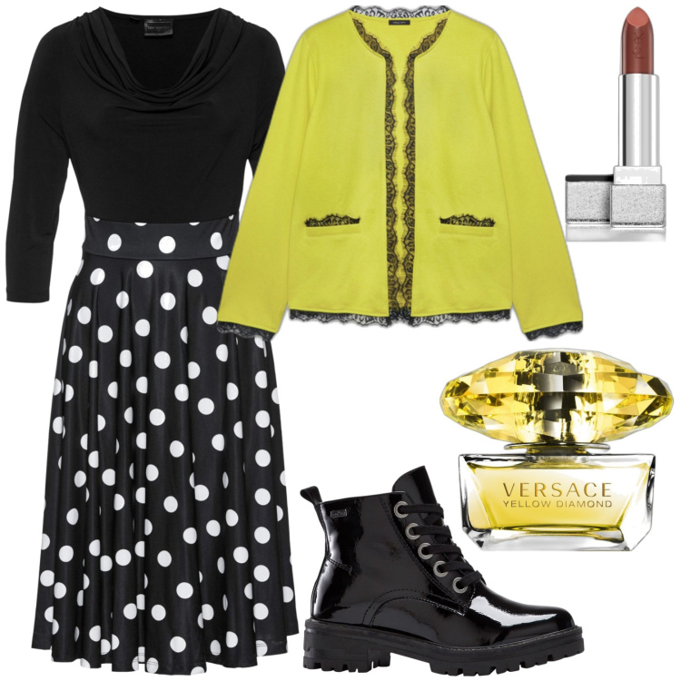 Outfit donna - Total look #1789213. Stile Casual per Tutti i giorni. Abbinamento con vestiti, stivaletti, profumi, rossetti, blazer.