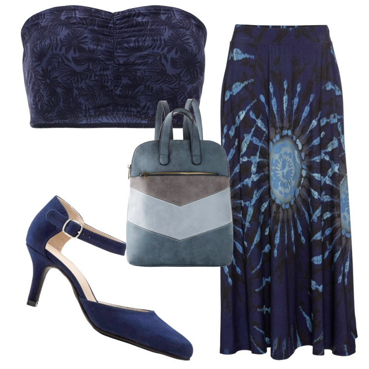 Outfit donna - Total look #1789362. Stile Glamour per Serata fuori. Abbinamento con gonne, décolleté, zaini, top.