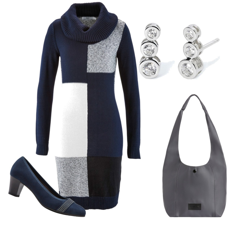 Outfit donna - Total look #1789852. Stile Chic per Serata fuori. Abbinamento con vestiti midi/longuette, décolleté, orecchini, borse a spalla.