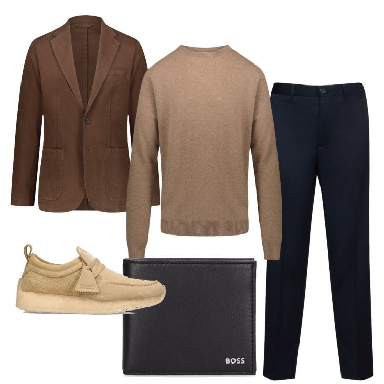 Outfit uomo - Total look #1789898. Stile Trendy per Serata speciale. Abbinamento con maglieria, scarpe stringate, pantaloni, giacche, portafogli.