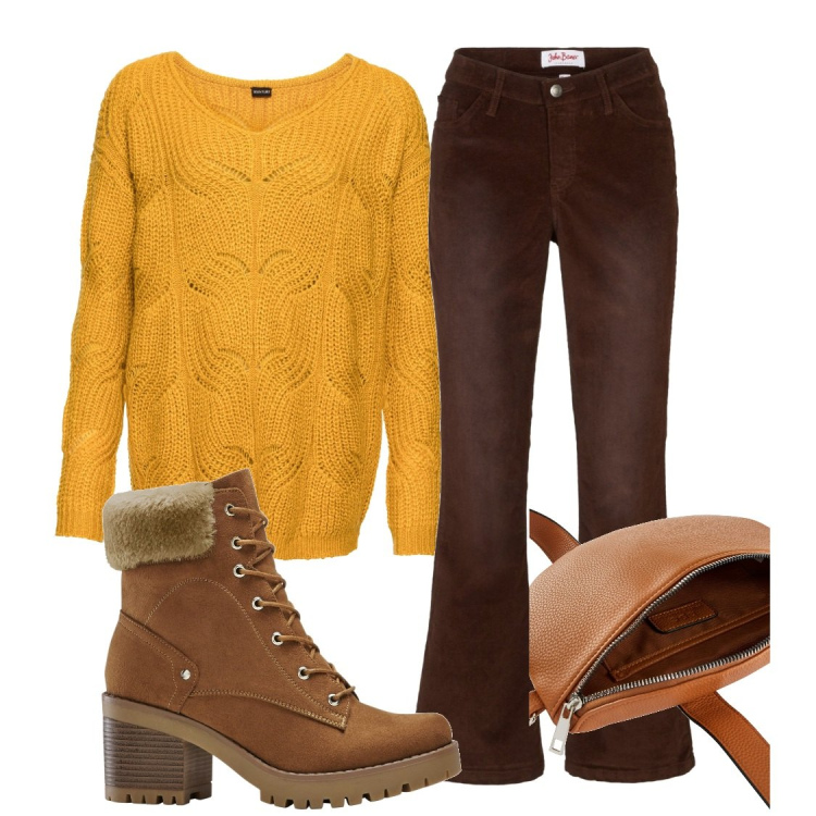 Outfit donna - Total look #1789964. Abbinamento con stivaletti, maglieria, pantaloni, marsupi.