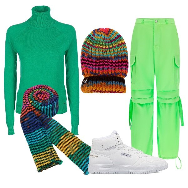Outfit donna - In baita..... Stile Casual per Tutti i giorni. Abbinamento con maglieria, pantaloni cargo, sciarpe, berretti, sneakers alte.