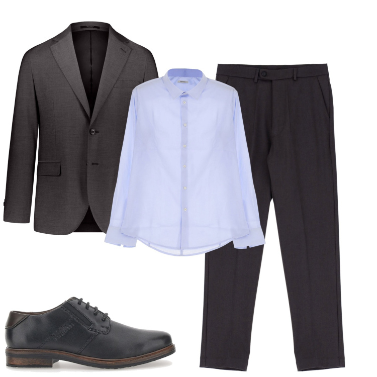 Outfit uomo - In ufficio. Stile Business/Elegante per Ufficio. Abbinamento con camicie, pantaloni, scarpe stringate, abiti.