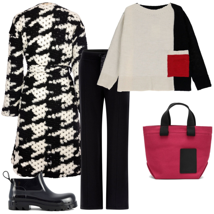 Outfit donna - Sportiva effetto wow. Stile Sporty chic per Tutti i giorni. Abbinamento con cappotti, pantaloni, pullovers, stivali, borse a mano.