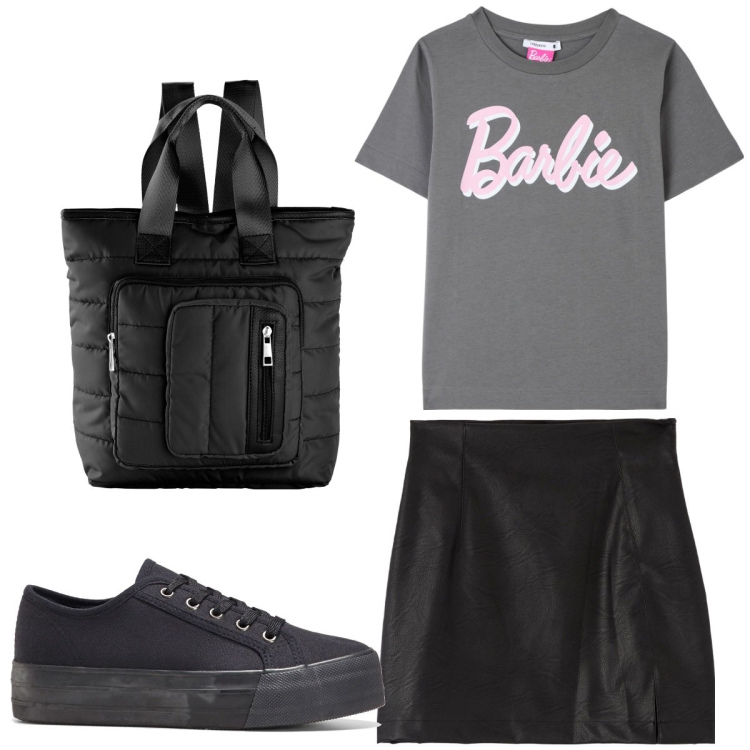 Outfit donna - Total look #1790758. Stile Basic per Tutti i giorni. Abbinamento con sneakers, zaini, t-shirt, minigonne.