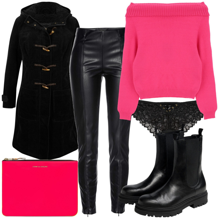 Outfit donna - Total look #1791566. Stile Casual per Scuola/Università. Abbinamento con montgomery, treggings, culotte, maglieria, stivaletti chelsea, pochette.